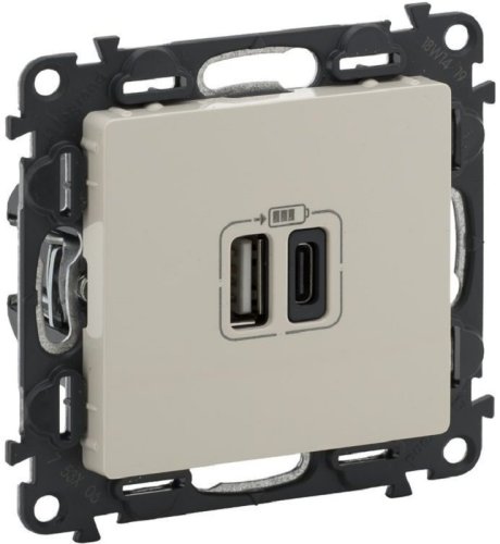 Розетка USB тип A+С без рамки Legrand Valena Life 2-м. 3000мА слоновая кость картинка